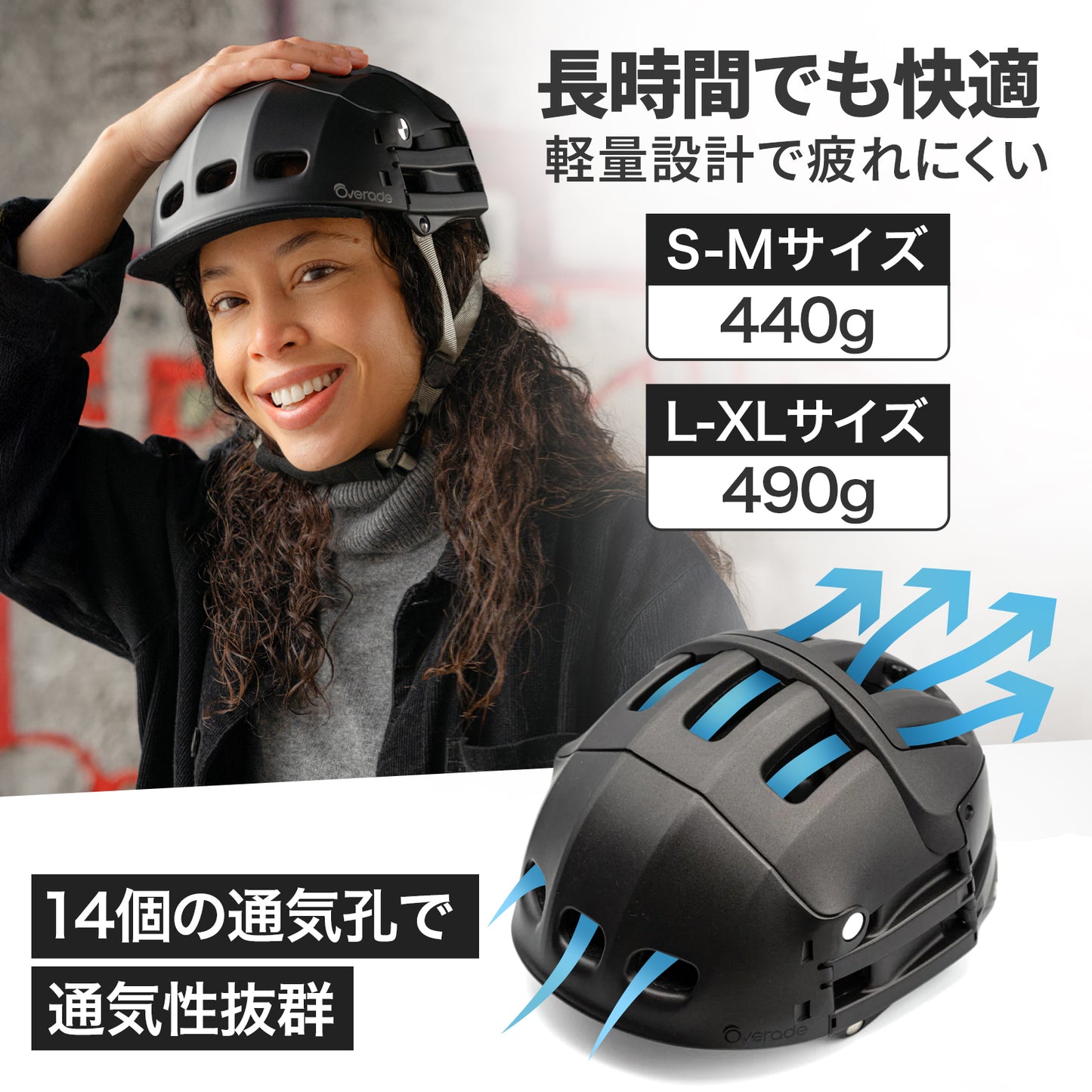 Overade 自転車 ヘルメット 折り畳み式 大人用 男女兼用 PLIXI 新モデル